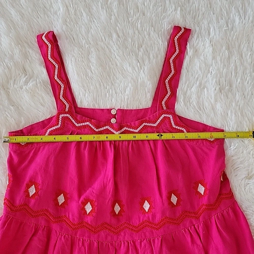 Ann Taylor LOFT Pink Linen Blend Embroidered Boho Tank Top Women XS Runs Big - Picture 9 of 12